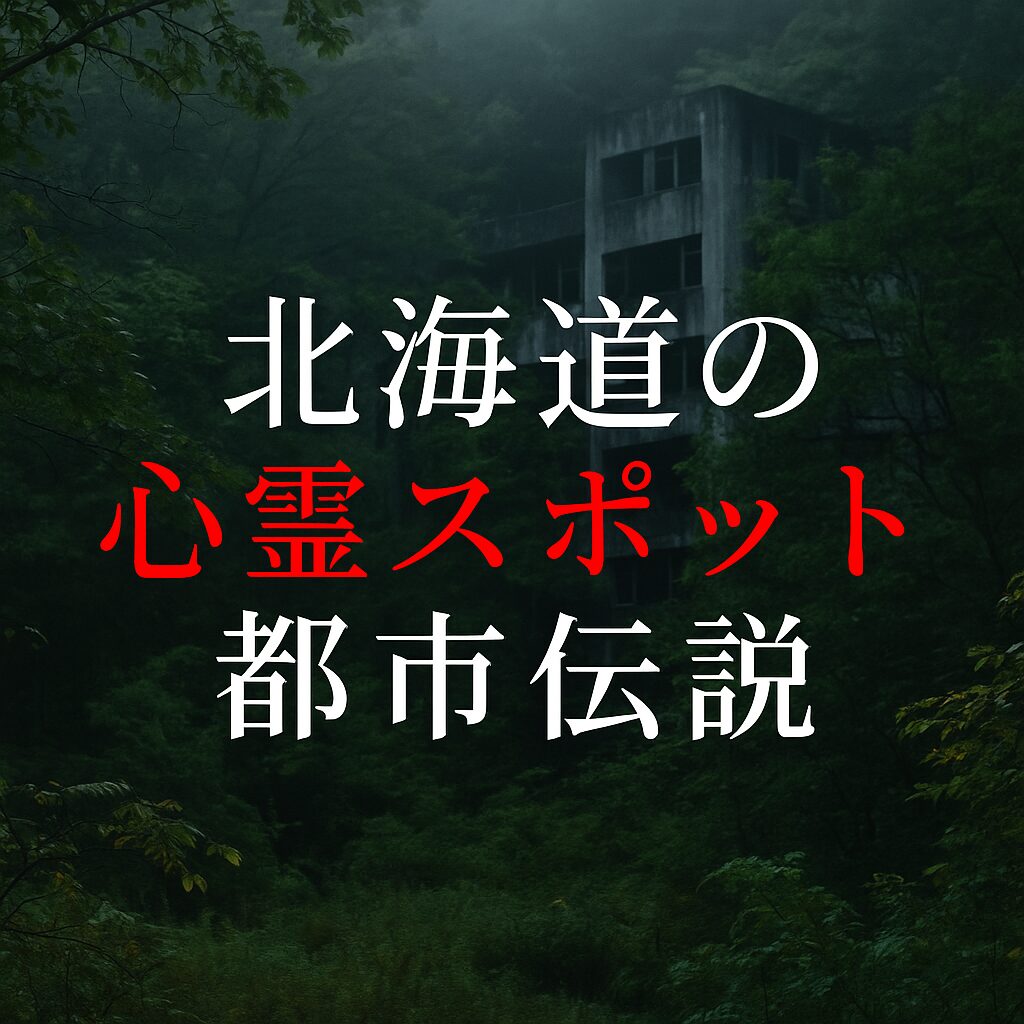 北海道の心霊スポット都市伝説をイメージした廃墟と森のホラー風画像