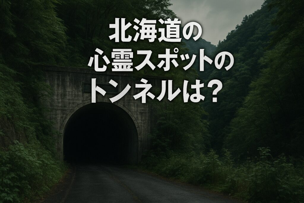 北海道の心霊スポットとして知られる廃トンネルの入口｜霧と木々に囲まれた不気味な雰囲気
